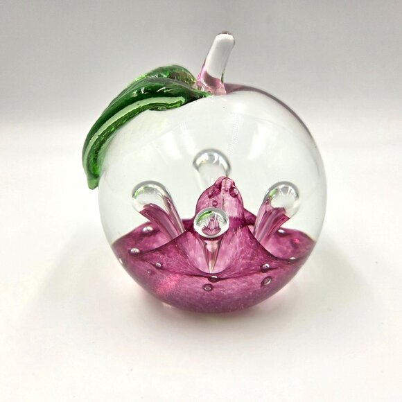 Caithness Glass Windfall Ruby Apple Paperweight Scotland Teacher Nature Decor - Picture 2 of 14